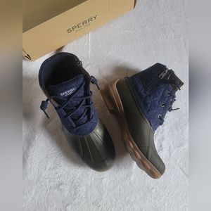 *NEW in box* Sperry Syren Gulf Quilted Navy/Green duck boot, size 7.5 Medium